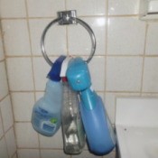 Towel Bar To Store Cleaning Supplies