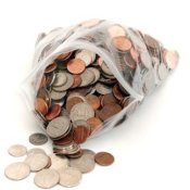 Saving Money On Ziptop Bags, Coins in Zip-Lock Bag