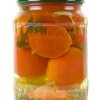 Jar of pickled tomatoes.
