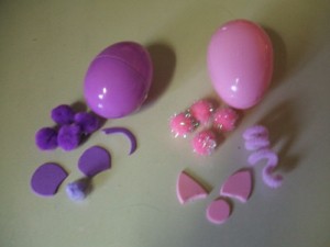 Plastic Easter Egg Animals - Supplies for project.