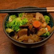 Sunchoke Stir Fry in Rice Bowl