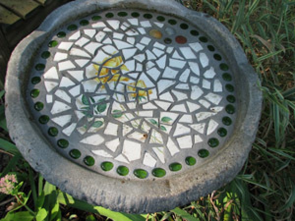 Mosaic Birdbath