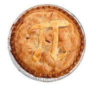 A pie with the symbol for pi on it.