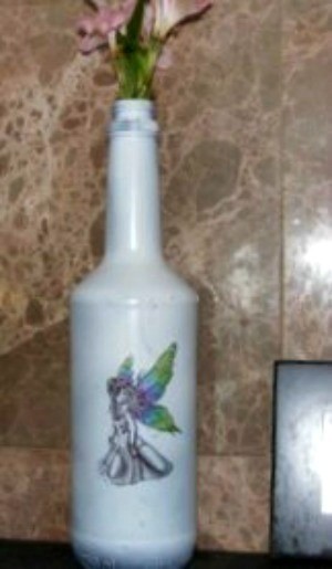 Painted Glass Bottle