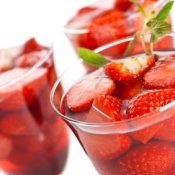 Pictures of strawberry cocktail.