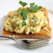 Scrambled eggs are too watery.