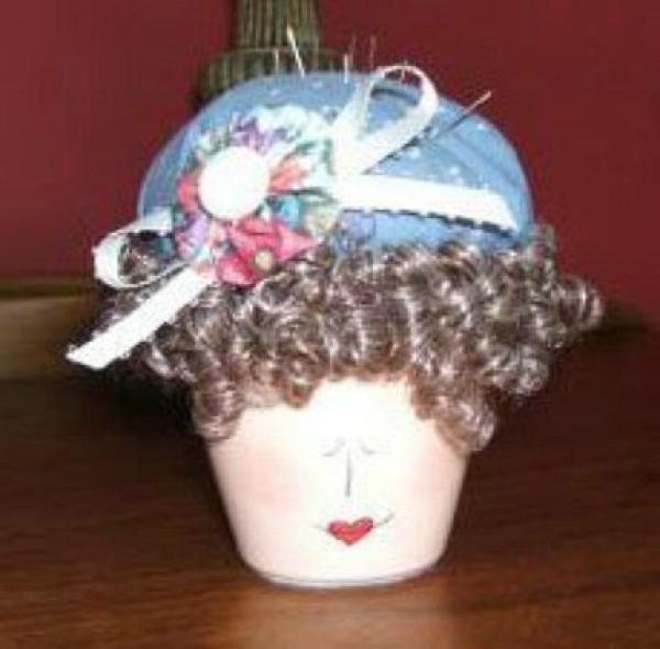 Ladies head pincushion.