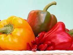 Red, Yellow and Green Bell Peppers