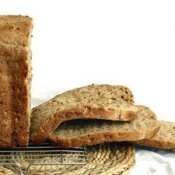 Sliced homemade whole grain bread