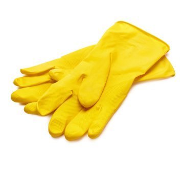 patterned rubber gloves