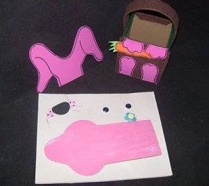 Parts of bunny basket after painting.