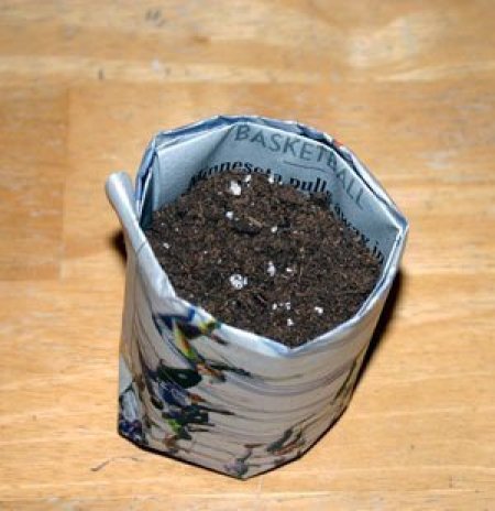 Newspaper Seed Starting Pot