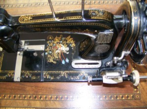 Top down view of machine and cabinet.