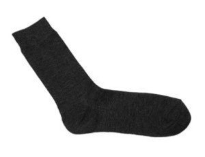 Single Black Sock on White Background