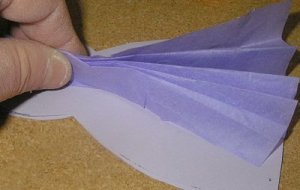 Mother's Day Dress Card - Attaching Pleated Tissue Paper