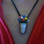 Thimble Necklace - worn by crafter