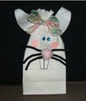 White paper bag bunny.