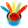 Stack of colorful measuring cups