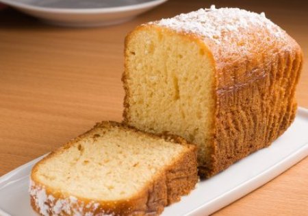 Pound Cake on Wooden Table