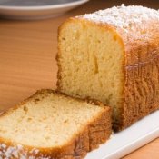 Pound Cake on Wooden Table