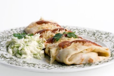 Breakfast Burrito on a White Plate