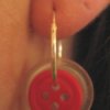 Button hoop earring