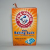 Box of Baking Soda on White Background