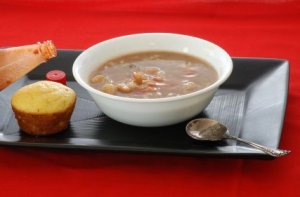 Bowl of seafood gumbo.