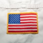 American Flag on White Taekwondo Uniform