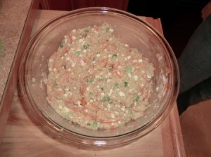 Quinoa Burgers - Quinoa Burgers in a mixing bowl