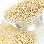 Quinoa in a Bowl on White Background