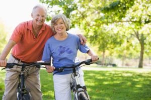 Retired Couple on Bike Ride