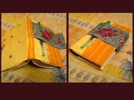 Finished views of the Handcrafted Personal Diary Supplies.