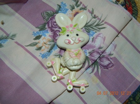 A vintage Avon Easter Bunny pin from 1972