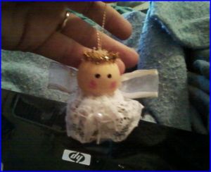 An angel bell ornament.