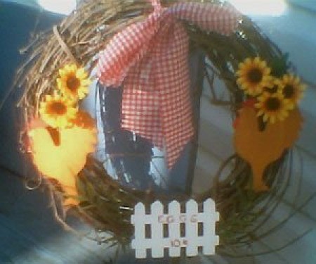 chicken theme wreath