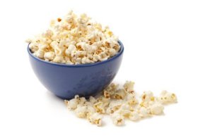 Popcorn in Blue Bowl