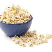 Popcorn in Blue Bowl