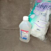 Sap spot and cleaning supplies.