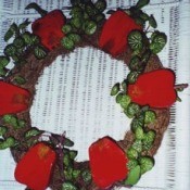 Wooden apple wreath