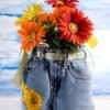 Recycled Jeans Flower Pot