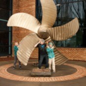 Boys Posing at OMSI Sub Propeller