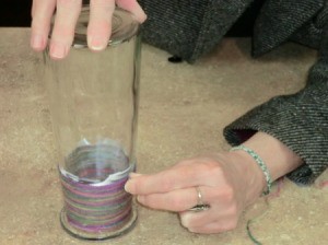 Continuing to wrap yarn.