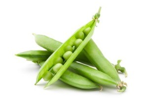 Green Peas on White Background