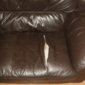 Repairing A Sofa Seam Thriftyfun, How To Fix Ripped Leather Couch