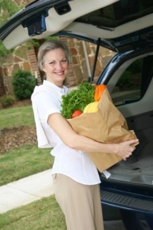 woman Putting Groceries in Her Car