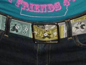 Belt made from monopoly money