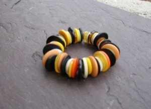 Halloween colored button bracelet.