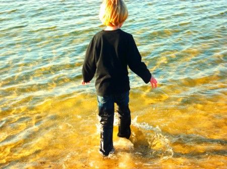 boy in ocean