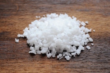 Sea Salt on Wooden Table